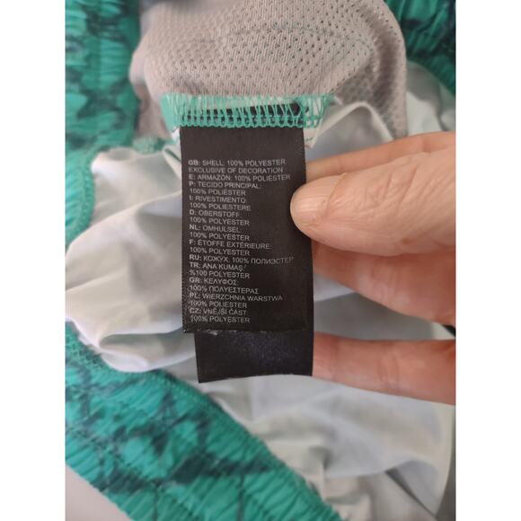 The North Face Athletic Lightweight Workout Shorts Large Teal Lightweight Casual - Picture 3 of 4